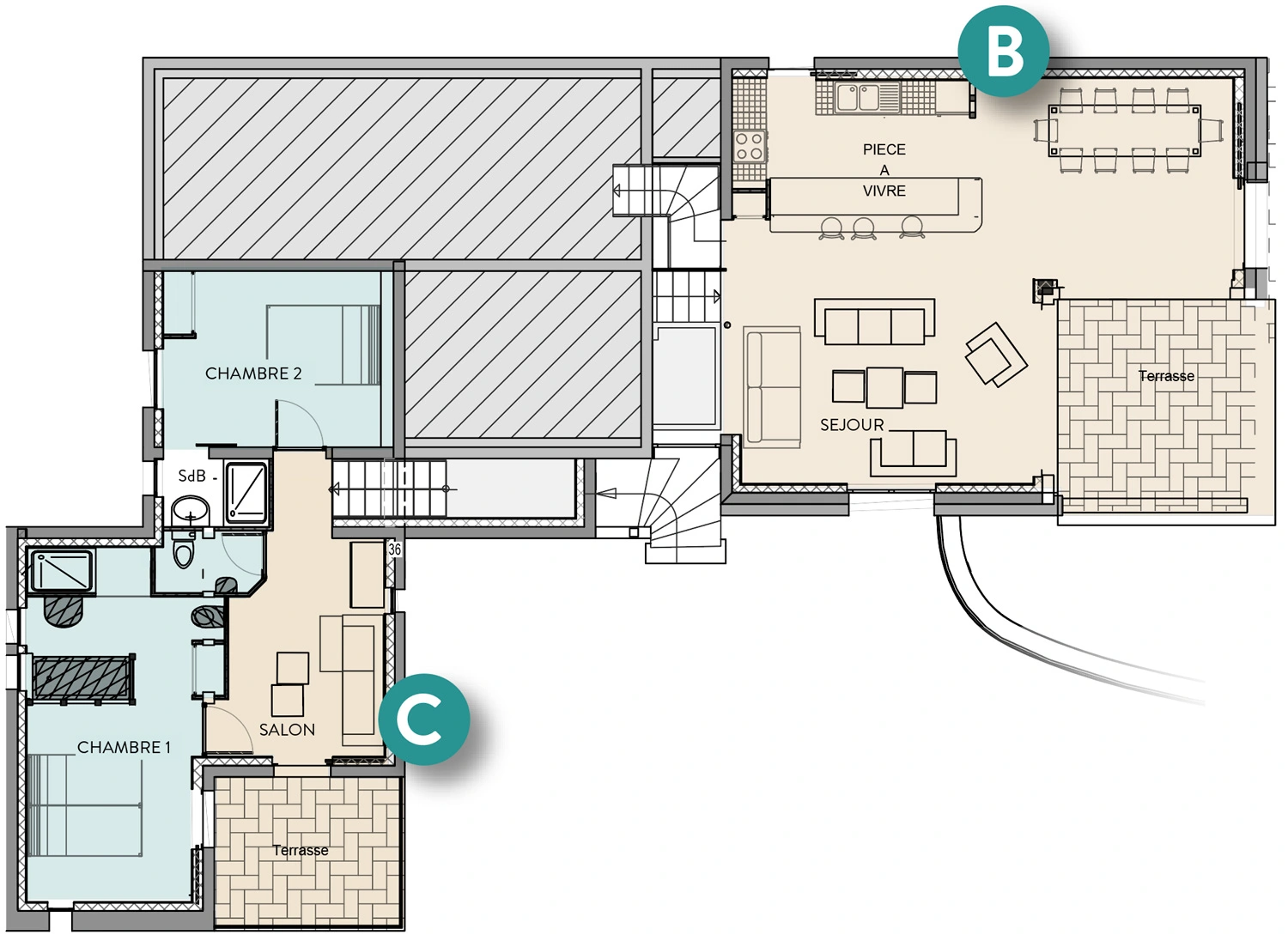 Plan de la villa - Sous-sol